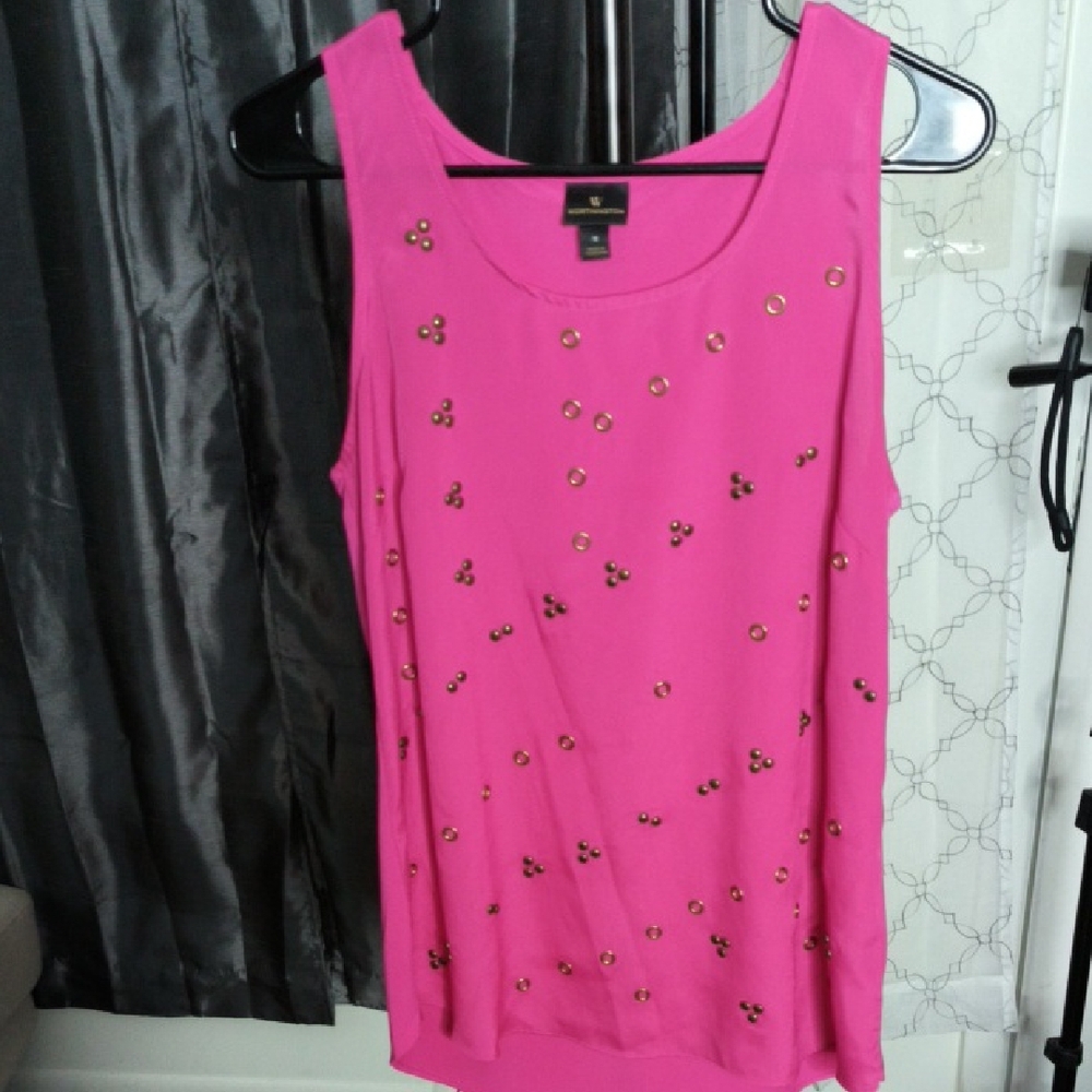 Worthington Pink Embellished Sleeveless Tank Top-Size M